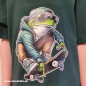 Preview: Bügelbild Frosch auf Skateboard